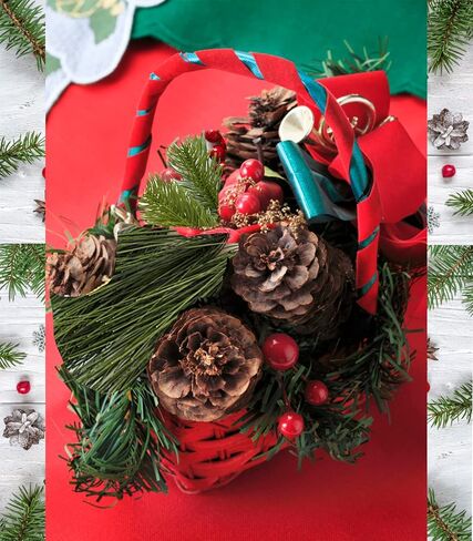 سيجوبي مزهرية عيد الميلاد حشو حشو اللؤلؤ العائم مخاريط الصنوبر لتزيين كرات التوت الأحمر الاصطناعي إبر الصنوبر الصناعي تزيين الفروع وحشو الأوعية المزخرفة للقطع المركزية... in Kuwait