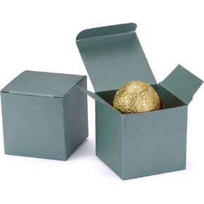 Quotidian 20ct Small Gift Boxes with Lids 2x2x2 inch - Vintage Pearlescent Paper Favor Boxes for Crafting Candy Cookie Treat Goodies Wedding Christmas Birthday Holiday Baby Shower (Black) in Kuwait