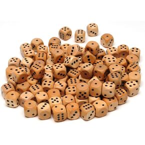 WE Games Wooden Dice Set with Rounded Corners - Pack of 100 Bulk Dice, 16mm Dice, Black Pips for Board Games, Gaming Dice Sets, Standard 6 Sided Dice Set for Adults in Kuwait