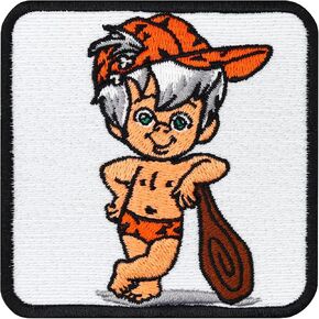 Bam Bam Flint Stone Sew on/Iron on Patch | Bamm Bamm Rubble Flintstones badge embroidery | vintage Cartoon Funny | Upgrade Clothing for all fabrics | 2.95X2.95 in