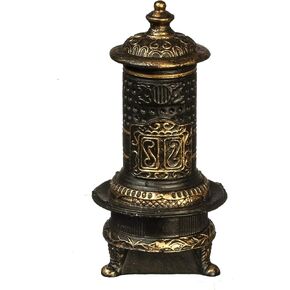 Melody Jane Dollhouse Parlour Stove Wood Log Burner Black & Gold 1:24 Half Inch Scale in Kuwait