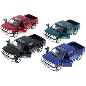 KiNSMART 2014 Chevy Silverado Pick-up Truck, Set of 4 5381D - 1/46 Scale Diecast Model Toy Cars,unisex-children in Kuwait