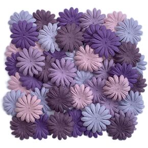 Artificial Flowers 100 Pcs Handmade Mulberry Paper Daisy Petals 40x40mm Mulberry Paper Daisy Flowers Scrapbooking Wedding DIY Craft Supplies Card (10 Colors)
