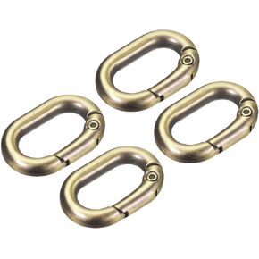 uxcell Spring Oval Ring, Round Spring Snap Clip Trigger Spring Keyring Buckle for Bags Purses Keychain