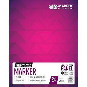 Chartpak AD Marker Paper Pad with Ink Block Panel, 175 GSM, 7 x 10", 24 Sheets/Pad, White, 1 Each (26061300615)