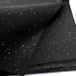MR FIVE 30 Sheets Large Size Tissue Paper with Glitter Bulk,20" x 28",Black Glitter Tissue Paper for Gift Bags,Black Sparkle Gift Wrapping Tissue Paper for Halloween Christmas Valentine's Day(Black)