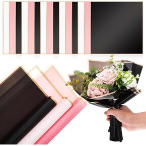 Tofficu 60 Sheets Flower Wrapping Paper Flower Bouquet Wrapping Paper Floral Wrapping Paper With Gold Border for Wedding DIY Craft Gift Flower Shop Bouquet Packaging in Saudi Arabia