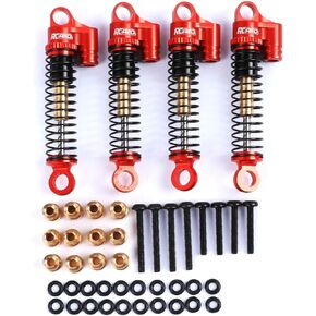 RCAWD Upgrades for Hobby Plus CR-18P Rock Van, T-Hunter, Trail Hunter Double Barrel Shock Absorber Parts, Aluminum Front Rear RC Shocks Damper Parts for #240071#240012 Black