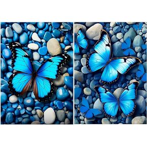 JOOZ 2Pcs Skull Diamond Painting 5D Diamond Art Skeleton Flower DIY Diamond Painting Kits for Adults Jewel Art for Adults Colorful Diamond Dotz Wall Home Decor Gifts 12x16inch