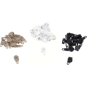 مقاس #5 رؤوس سحاب من درجة التنجيد تسحب (12) أسود، (12) أبيض، (12) بيج - 36 رأس سحاب إجمالي in Kuwait