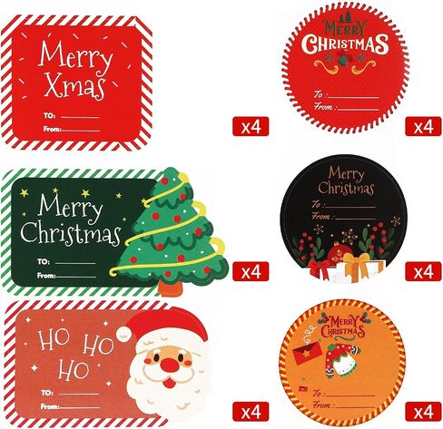 AngelMia 24 PCS Assorted Christmas Shirt Gift Box,4 Sizes White Box with 24 pcs Gift Tag Assorted Shirt Wrap Box Set for Xmas, Holiday, Birthday Party Gift Wrapping or Present Wrap Décor in Saudi Arabia