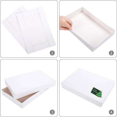AngelMia 24 PCS Assorted Christmas Shirt Gift Box,4 Sizes White Box with 24 pcs Gift Tag Assorted Shirt Wrap Box Set for Xmas, Holiday, Birthday Party Gift Wrapping or Present Wrap Décor in Saudi Arabia