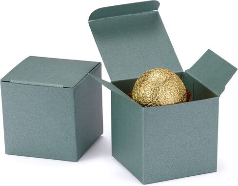 Quotidian 20ct Small Gift Boxes with Lids 2x2x2 inch - Vintage Pearlescent Paper Favor Boxes for Crafting Candy Cookie Treat Goodies Wedding Christmas Birthday Holiday Baby Shower (Black) in Kuwait