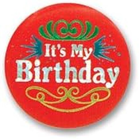 Beistle Red It's My Birthday Satin Button in Saudi Arabia