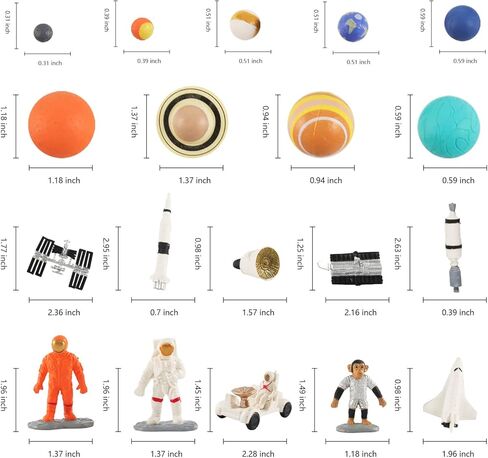19 قطعة من تمثال رائد فضاء وكواكب النظام الشمسي ومكوك الفضاء لاستكشاف الفضاء، مجموعات للتزيين بنفسك، هدايا عيد الميلاد، زينة الكيك وهدايا الحفلات in Kuwait