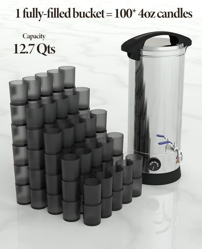 RIEDHOFF Wax Melter for Candle Making, [13 Qts] Electric Wax Melter, Large Electric Candle Wax Melting Pot with Temp Control and Pour Spout for Small-Scale Commercial or Home Use in Saudi Arabia