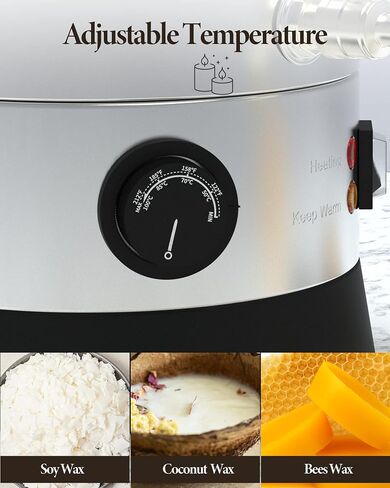RIEDHOFF Wax Melter for Candle Making, [13 Qts] Electric Wax Melter, Large Electric Candle Wax Melting Pot with Temp Control and Pour Spout for Small-Scale Commercial or Home Use in Saudi Arabia