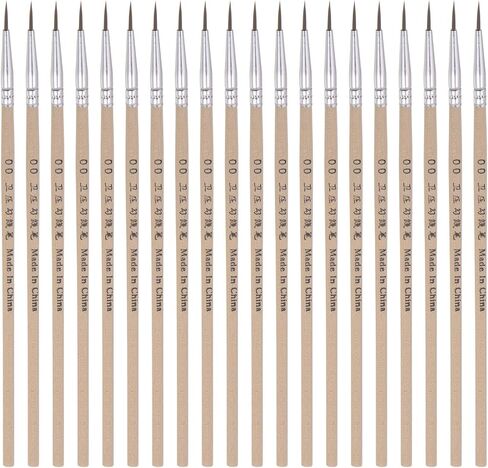 HARFINGTON 50pcs Detail Paint Brushes 6mm Pointed Tip 165mm Length Nylon Hair Miniature Painting Brush for Watercolor Oil Acrylic Painting(0#), Black in Saudi Arabia