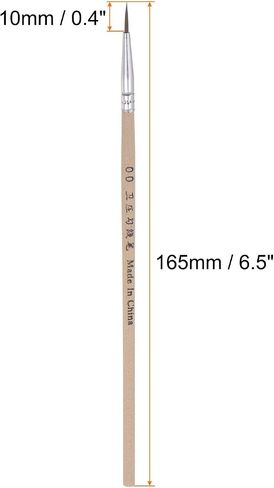 HARFINGTON 50pcs Detail Paint Brushes 6mm Pointed Tip 165mm Length Nylon Hair Miniature Painting Brush for Watercolor Oil Acrylic Painting(0#), Black in Saudi Arabia