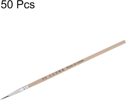 HARFINGTON 50pcs Detail Paint Brushes 6mm Pointed Tip 165mm Length Nylon Hair Miniature Painting Brush for Watercolor Oil Acrylic Painting(0#), Black in Saudi Arabia