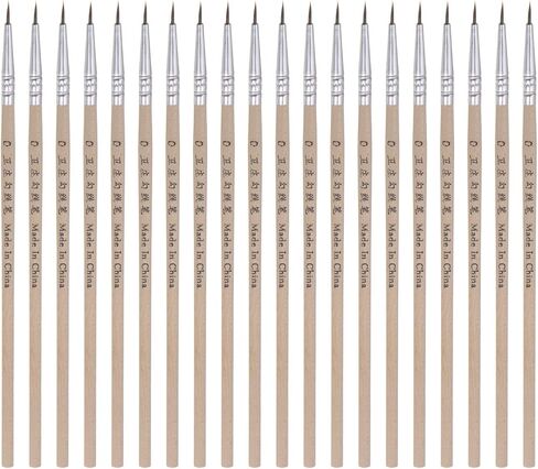 HARFINGTON 50pcs Detail Paint Brushes 6mm Pointed Tip 165mm Length Nylon Hair Miniature Painting Brush for Watercolor Oil Acrylic Painting(0#), Black in Saudi Arabia