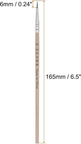 HARFINGTON 50pcs Detail Paint Brushes 6mm Pointed Tip 165mm Length Nylon Hair Miniature Painting Brush for Watercolor Oil Acrylic Painting(0#), Black in Saudi Arabia