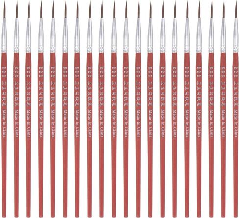 HARFINGTON 50pcs Detail Paint Brushes 6mm Pointed Tip 165mm Length Nylon Hair Miniature Painting Brush for Watercolor Oil Acrylic Painting(0#), Black in Saudi Arabia