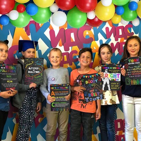 Ulmisfee 6 Pieces Anti Bullying Poster Kit, Classroom Decor, Counselor Office Decor, Educational Classroom Decor,No Bullying Prevention Poster School Office Art in Kuwait