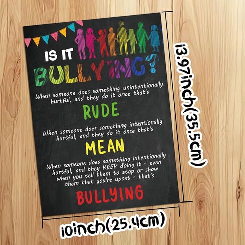 Ulmisfee 6 Pieces Anti Bullying Poster Kit, Classroom Decor, Counselor Office Decor, Educational Classroom Decor,No Bullying Prevention Poster School Office Art in Kuwait