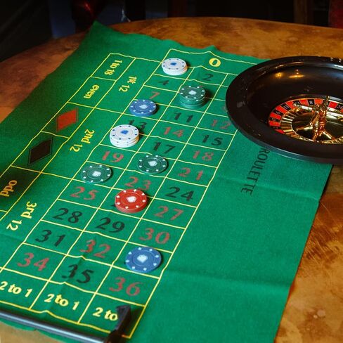 مجموعة ألعاب Talking Tables Casino Night - لعب البوكر، والبلاك جاك، والروليت - مجموعة قمار للبالغين، هدايا له - تحتوي على حصيرة ألعاب، ورقائق، وأموال لعب، وكرات، وأوراق لعب (Host-Casino-V2) in Saudi Arabia