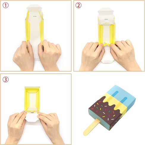AUEAR, 12 Pack Gift Boxes Popsicle Shape Ice Cream Party Favor Box Mini Candy Folding Paper Box for Decorations in Kuwait
