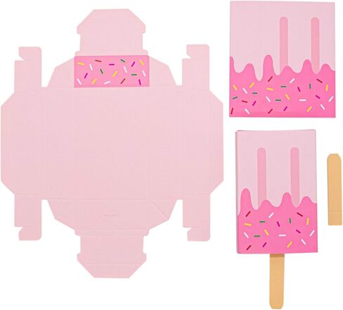 AUEAR, 12 Pack Gift Boxes Popsicle Shape Ice Cream Party Favor Box Mini Candy Folding Paper Box for Decorations in Kuwait