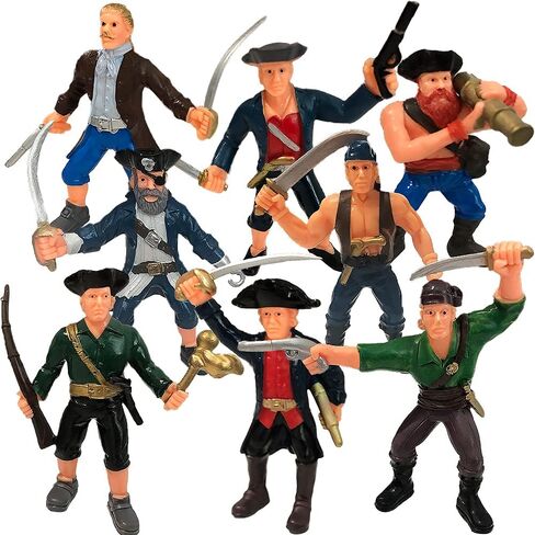 ArtCreativity Pirate Action Figure Playset, Set of 8 Legendary Plastic Figures in Assorted Poses, Cool Pirate Toy Set for Kids, Great Birthday Gift Idea for Boys and Girls in Saudi Arabia