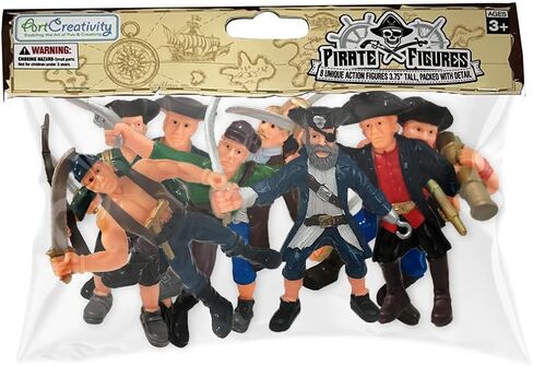 ArtCreativity Pirate Action Figure Playset, Set of 8 Legendary Plastic Figures in Assorted Poses, Cool Pirate Toy Set for Kids, Great Birthday Gift Idea for Boys and Girls in Saudi Arabia