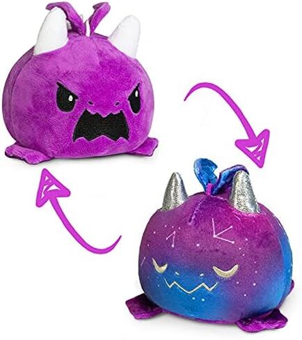 TeeTurtle - لعبة التنين الأصلية ذات الوجهين - أزرق + أسود - حيوانات محشوة حسية لطيفة تظهر حالتك المزاجية in Saudi Arabia
