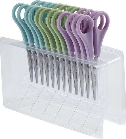 ECR4Kids ELR-13214 Cutting Edge TwinGrip Kid's Scissor Classpack for School Classrooms, Blunt Tip, Assorted in Saudi Arabia