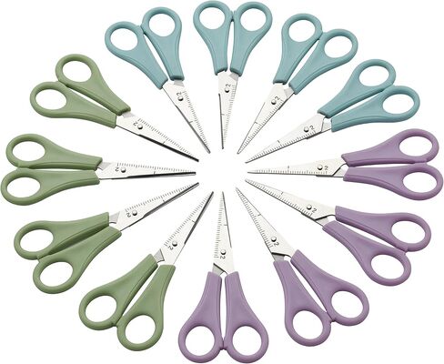ECR4Kids ELR-13214 Cutting Edge TwinGrip Kid's Scissor Classpack for School Classrooms, Blunt Tip, Assorted in Saudi Arabia