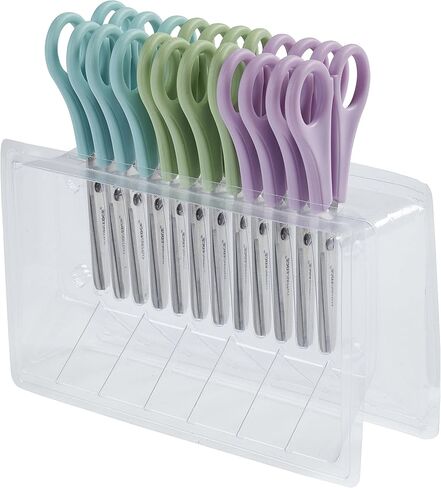 ECR4Kids ELR-13214 Cutting Edge TwinGrip Kid's Scissor Classpack for School Classrooms, Blunt Tip, Assorted in Kuwait
