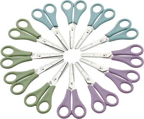 ECR4Kids ELR-13214 Cutting Edge TwinGrip Kid's Scissor Classpack for School Classrooms, Blunt Tip, Assorted in Kuwait