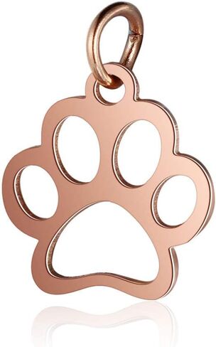 10pcs Stainless Steel Dog Paw Print Charm Pendant Animal Footprint Jewelry Finding Pendant for Jewelry Making DIY in Kuwait