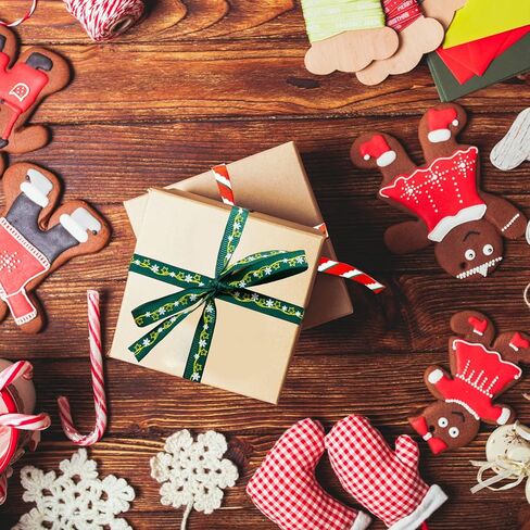 10 Rolls Christmas Ribbons for Gifts Wrapping Christmas Decoration Grosgrain Ribbons for Christmas Tree Holiday Craft Party Ribbon Christmas DIY Decoration in Kuwait