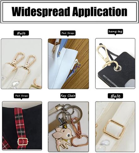 noyin قوس قزح مشبك دوار بخطافات - 20/25 مم خطاف دوار مع حلقات D مجموعة مشبك منزلق للمحافظ سلسلة المفاتيح الحبل 5 مجموعة (1 بوصة، فضي) in Kuwait