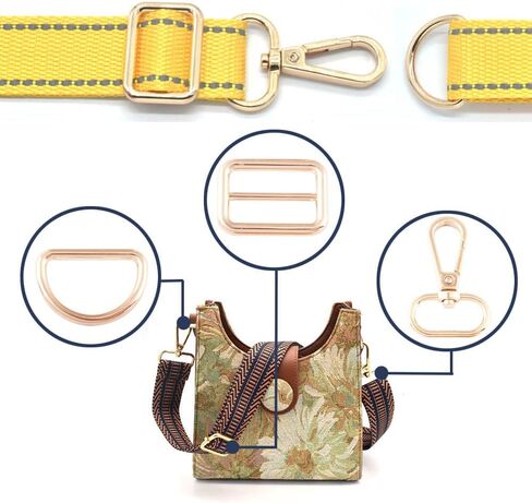 noyin قوس قزح مشبك دوار بخطافات - 20/25 مم خطاف دوار مع حلقات D مجموعة مشبك منزلق للمحافظ سلسلة المفاتيح الحبل 5 مجموعة (1 بوصة، فضي) in Kuwait