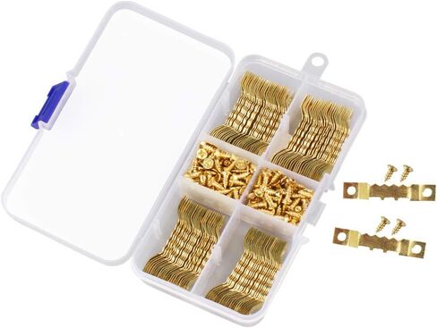 100 Piece Sawtooth Picture Frame Hanging Hangers + 200 Piece Screws, Photo Frame Hangers Kit for Art Photo Canvas Wall Mounting in Kuwait
