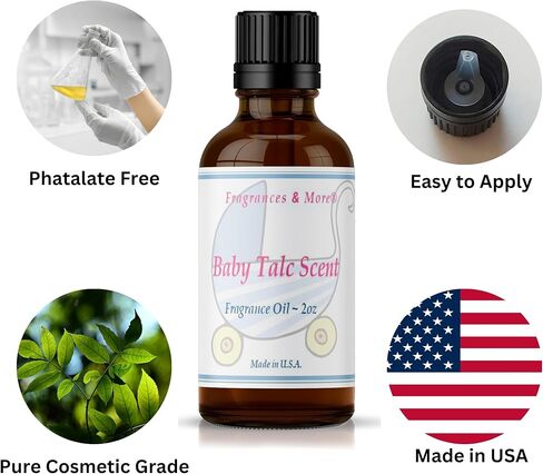 زيت بيبي تلك المعطر برائحة صنع الصابون والشموع، يستخدم مع موزع، يأتي في زجاجة كهرمانية سعة 59 مل مع قطارة يورو لسهولة التوزيع وليس من الزيوت العطرية. in Kuwait