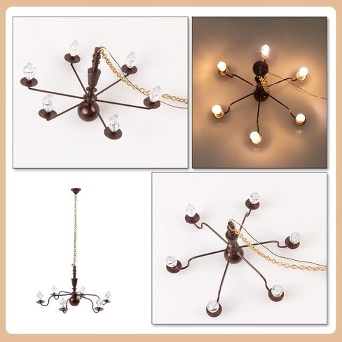 Happyyami Led Chandelier Led Chandelier Ho Scale Buildings Miniature Ceiling Lamp Led Light Mini Chandelier Pendant Light Party Decor Style 2 Led Chandelier Led Decor Led Decor in Kuwait