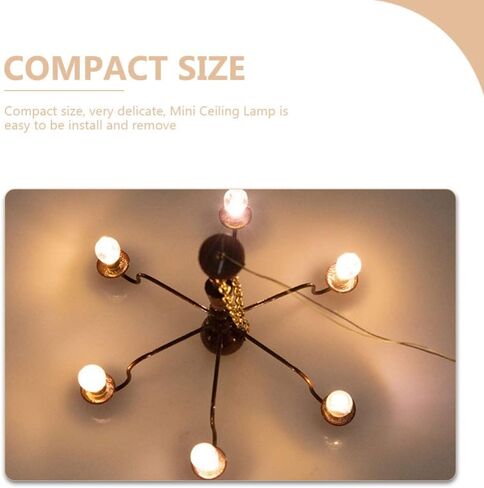 Happyyami Led Chandelier Led Chandelier Ho Scale Buildings Miniature Ceiling Lamp Led Light Mini Chandelier Pendant Light Party Decor Style 2 Led Chandelier Led Decor Led Decor in Kuwait