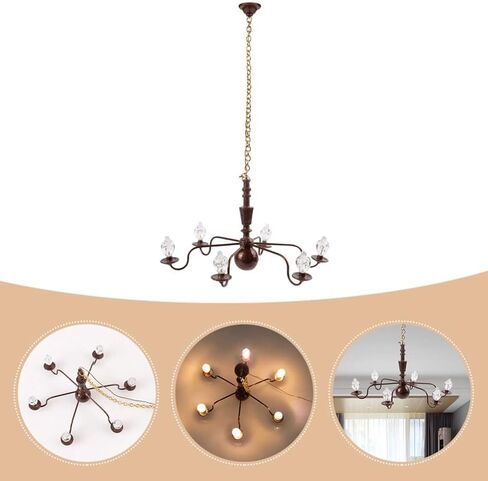 Happyyami Led Chandelier Led Chandelier Ho Scale Buildings Miniature Ceiling Lamp Led Light Mini Chandelier Pendant Light Party Decor Style 2 Led Chandelier Led Decor Led Decor in Kuwait