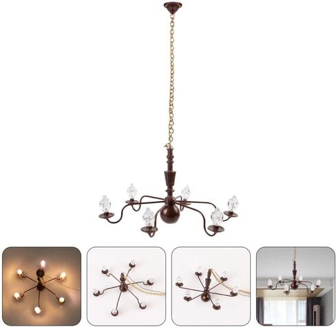 Happyyami Led Chandelier Led Chandelier Ho Scale Buildings Miniature Ceiling Lamp Led Light Mini Chandelier Pendant Light Party Decor Style 2 Led Chandelier Led Decor Led Decor in Kuwait