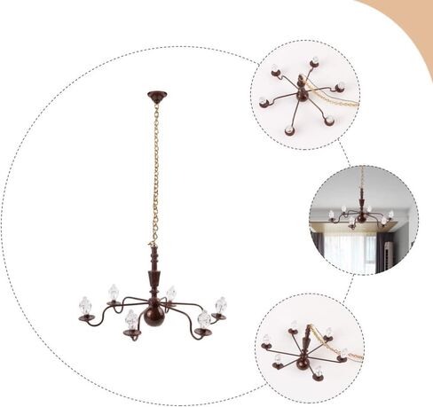 Happyyami Led Chandelier Led Chandelier Ho Scale Buildings Miniature Ceiling Lamp Led Light Mini Chandelier Pendant Light Party Decor Style 2 Led Chandelier Led Decor Led Decor in Kuwait